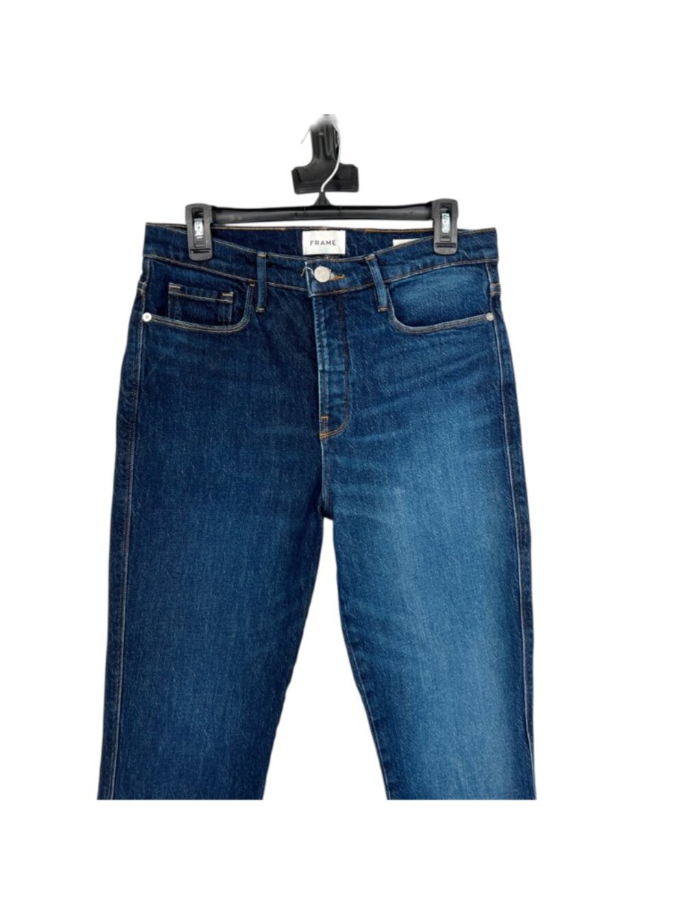 Frame Le Sylvie Slender Straight Jeans Two-Tone Denim Cropped Size 29 - Picture 2 of 12